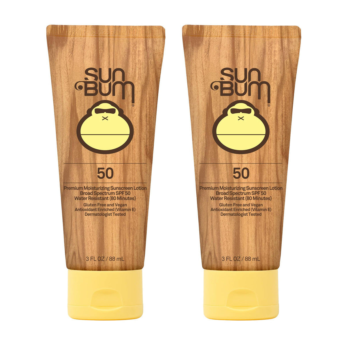 Sun Bum Original SPF 50 bottle front showing vegan moisturizing sunscreen for daily use