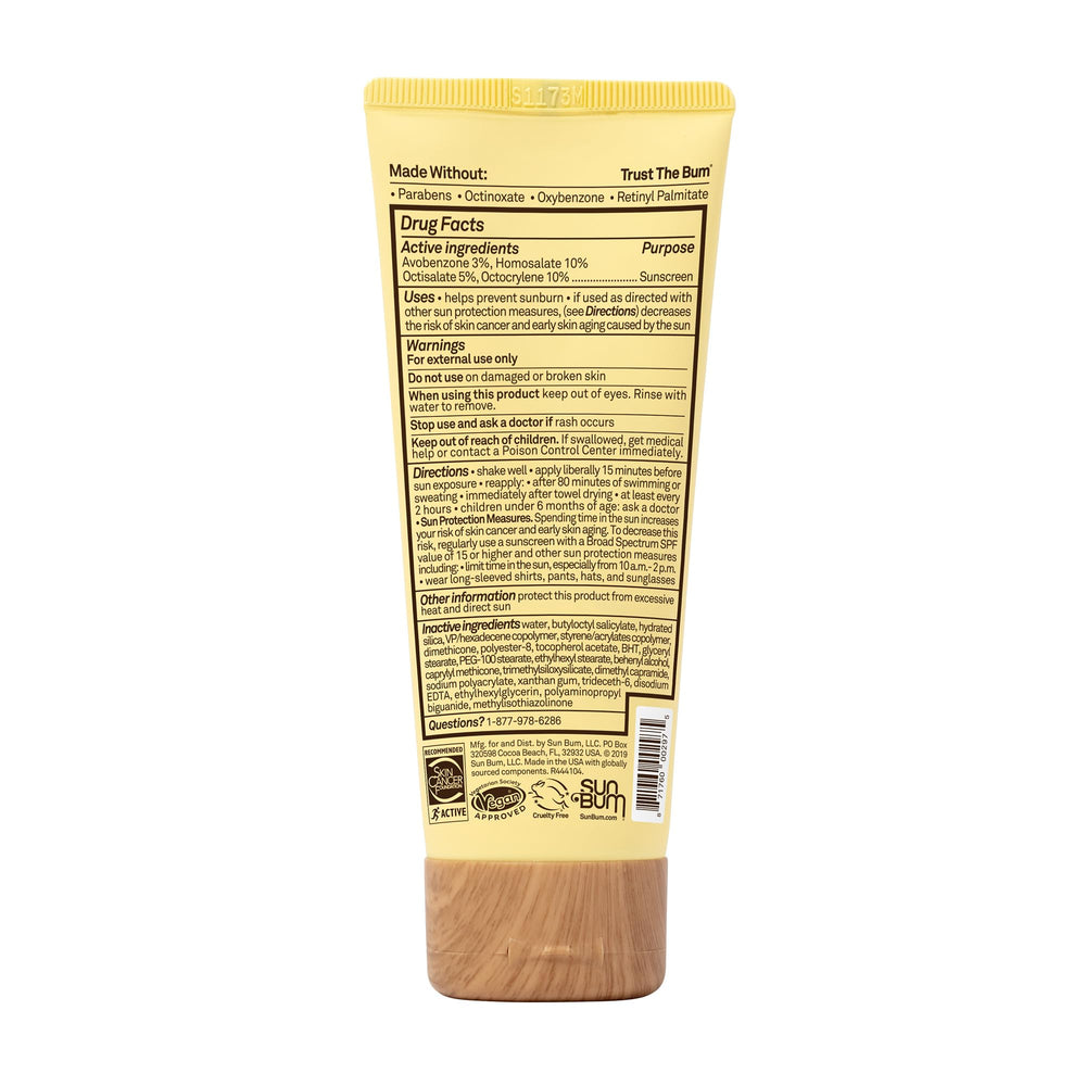 Sun Bum SPF 50 face lotion in a beach tote ready for daily sun protection