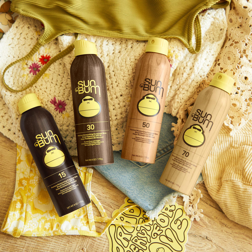 Graphic on Sun Bum packaging shows broad spectrum UVA/UVB protection