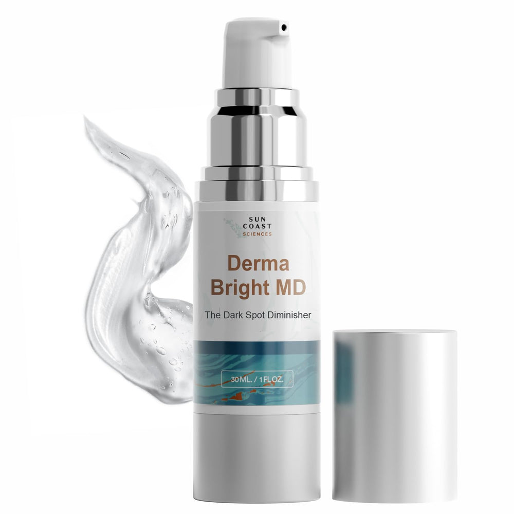 Sun Coast Sciences DermaBright MD bottle showing dark spot serum for even skin tone