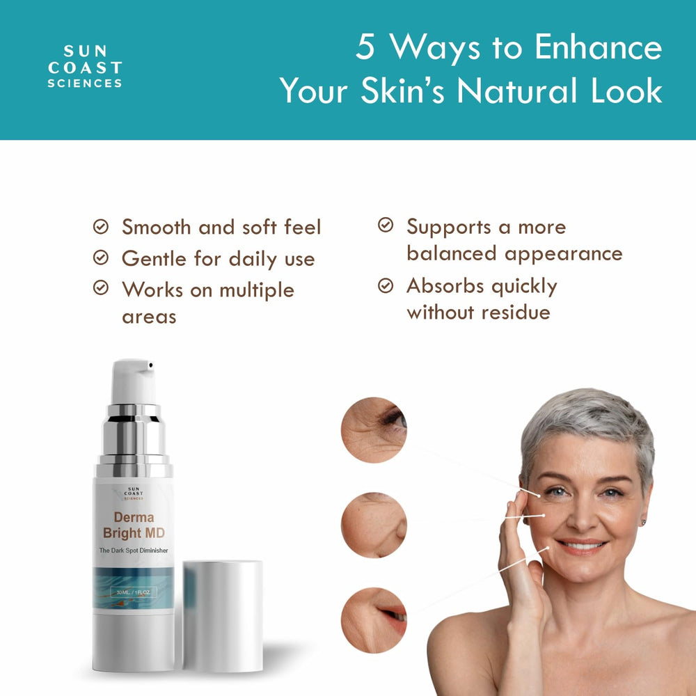 Close-up of DermaBright MD serum texture reading as a lightweight formula