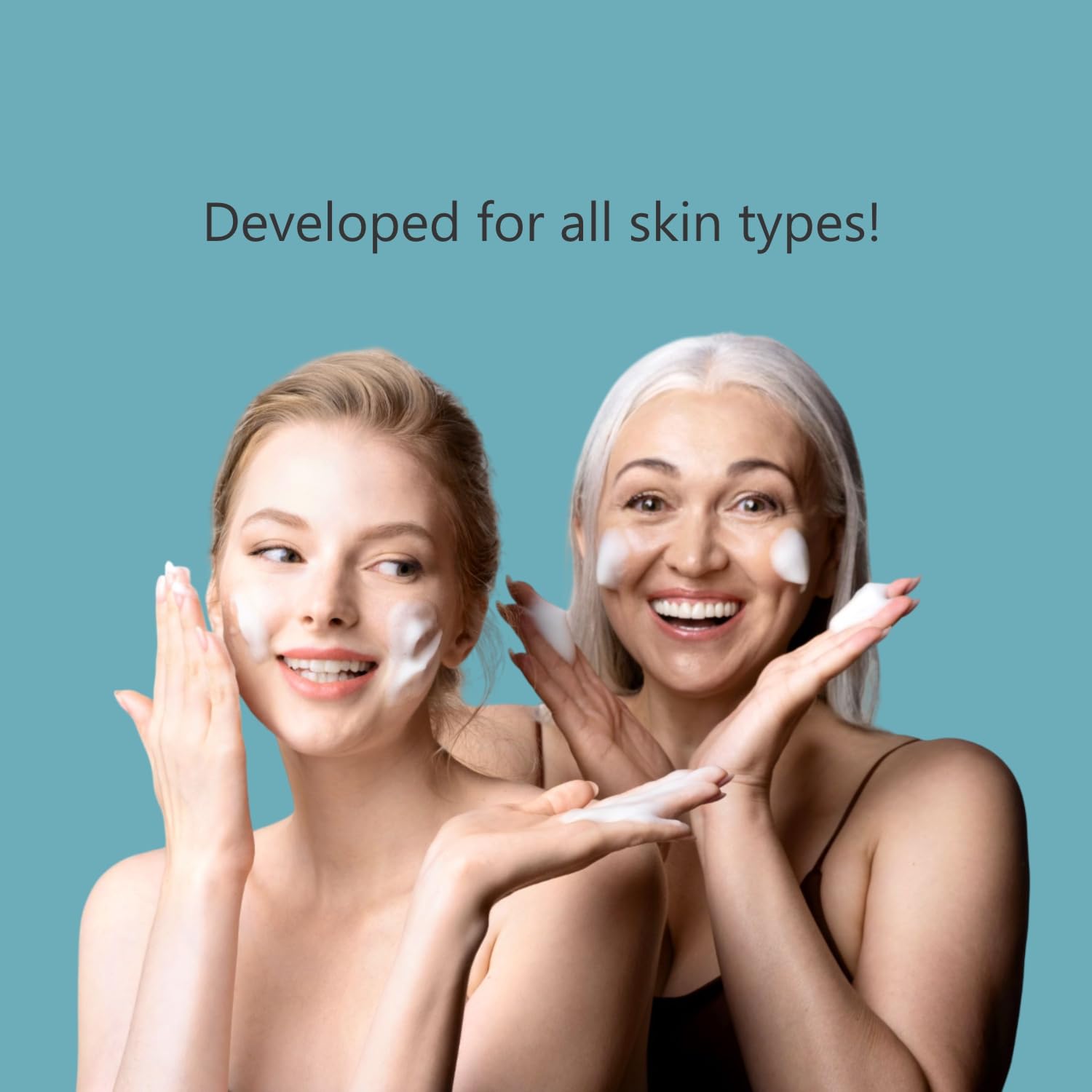 Sun Coast Sciences Hydrate + Restore cleanser massaged on damp skin during cleansing.