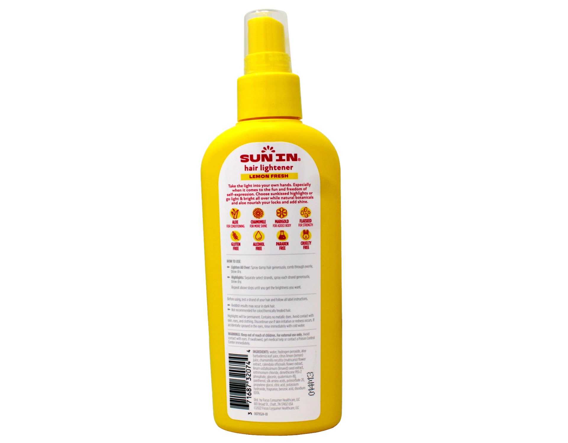 Sun-In Hair Lightener Spray Lemon Fresh packaging helps refresh your look anytime.