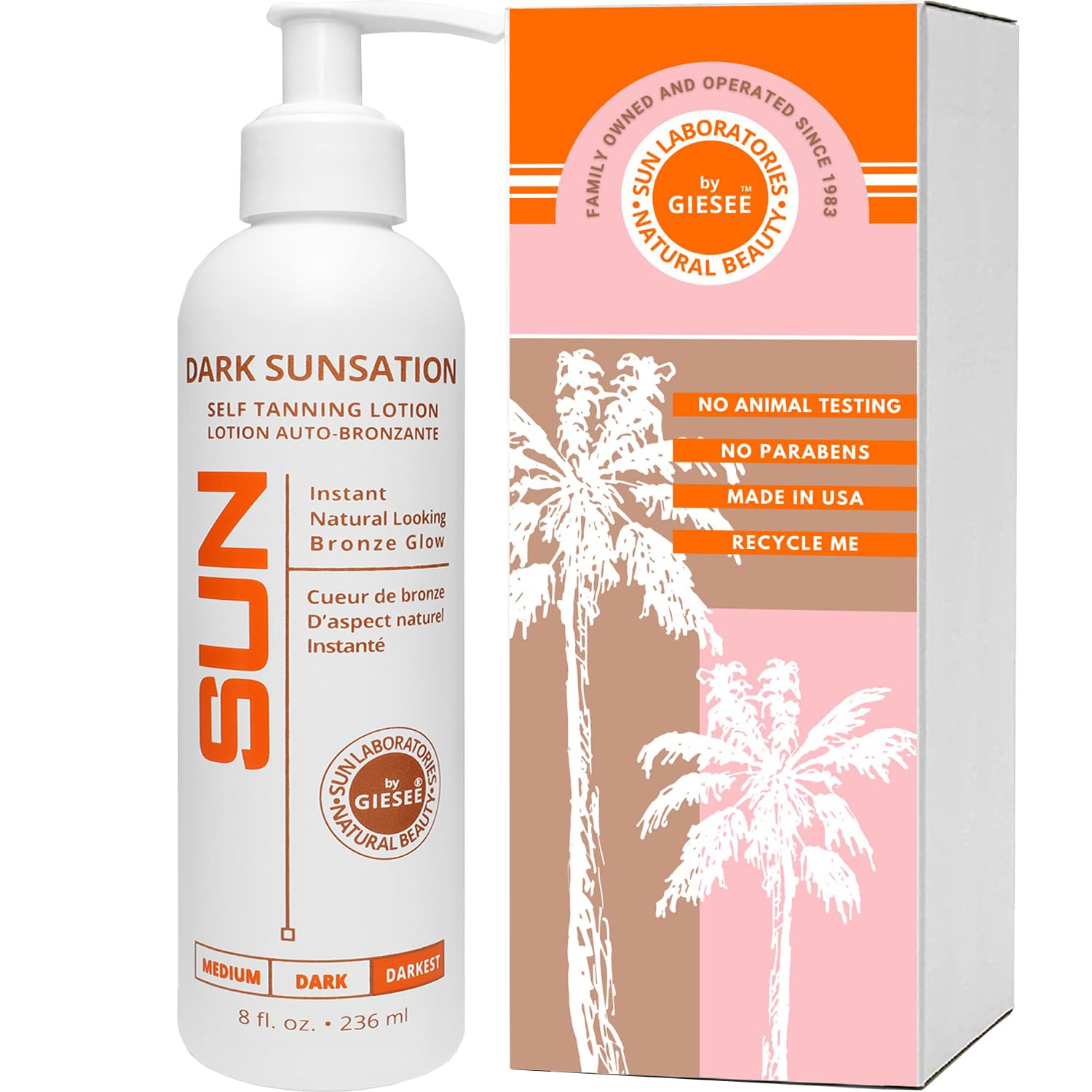 Sun Laboratories by Giesee Dark Sunsation bottle pour for instant bronze and even coverage