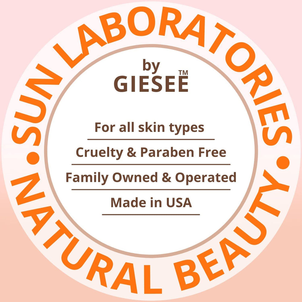 Packaging of Sun Laboratories by Giesee Dark Sunsation highlighting easy, quick-drying self tanner