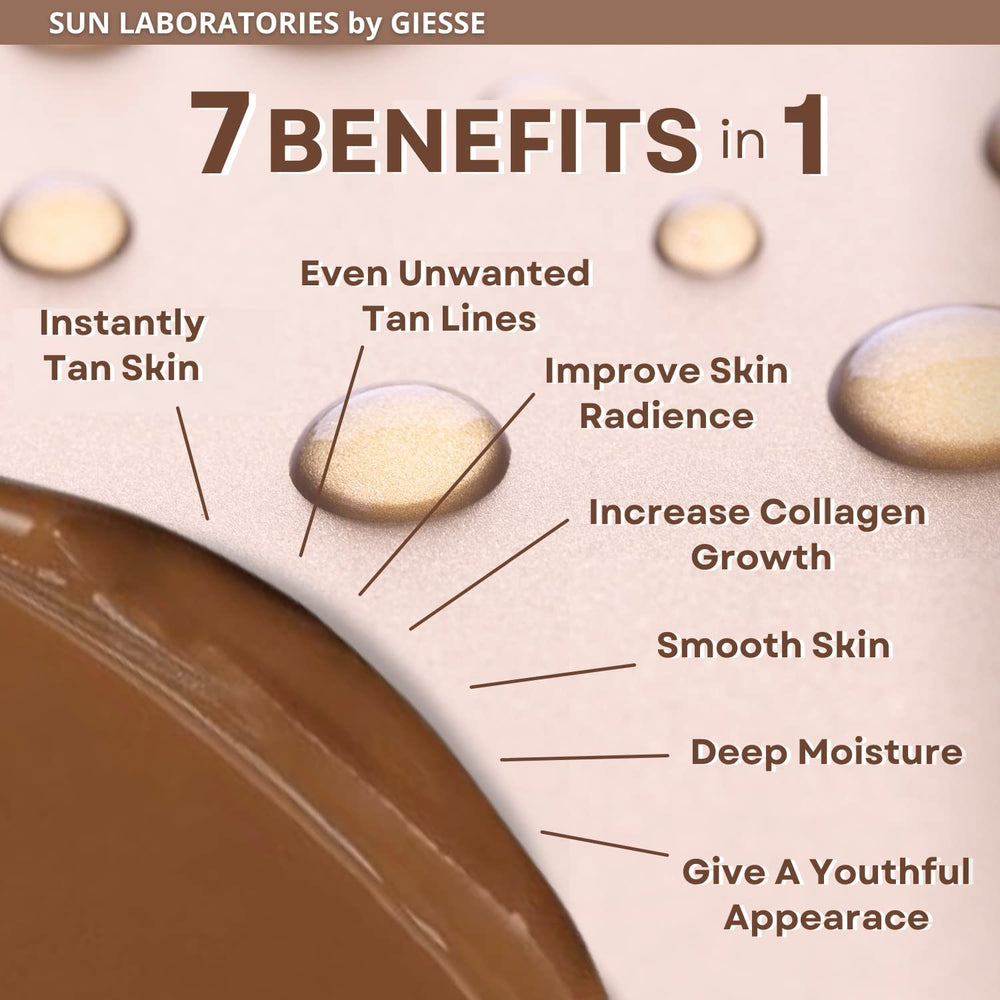 Sun Laboratories by Giesee face tanning lotion demonstrates facial tan precision.