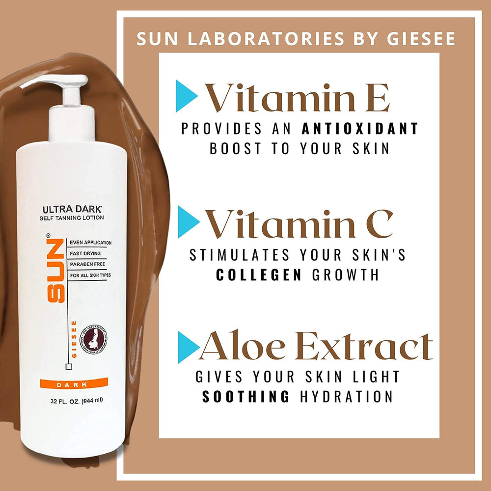 Sun Laboratories by Giesee Ultra Dark self-tanner with mitt for even coverage