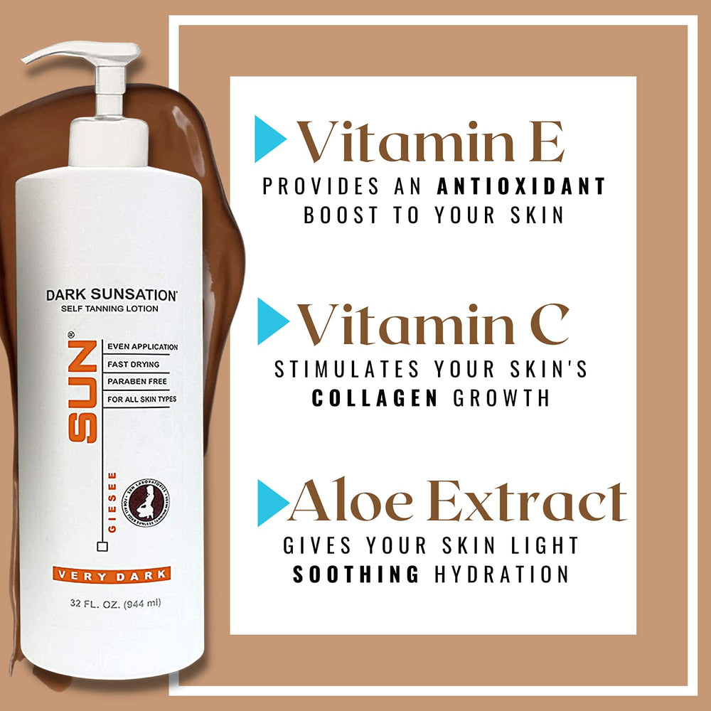 Sun Laboratories by Giesee Dark Sunsation lotion hand-application enables smooth, streak-free coverage.