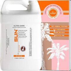 Sun Laboratories by Giesee Ultra Dark Spray Tan bottle for fast, even sunless color.