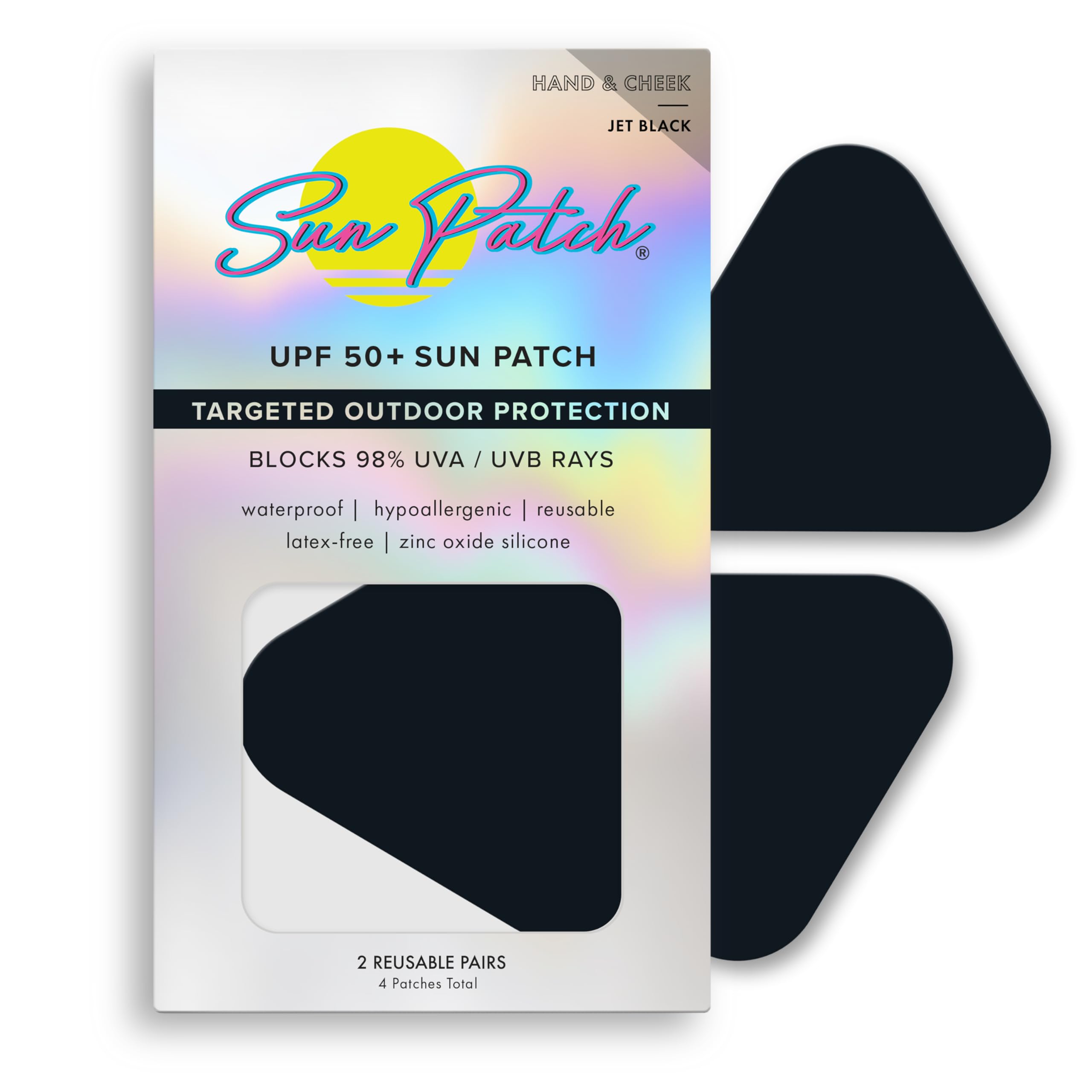 Sun Patch pack of four pairs for reusable sun protection during outdoor activities.