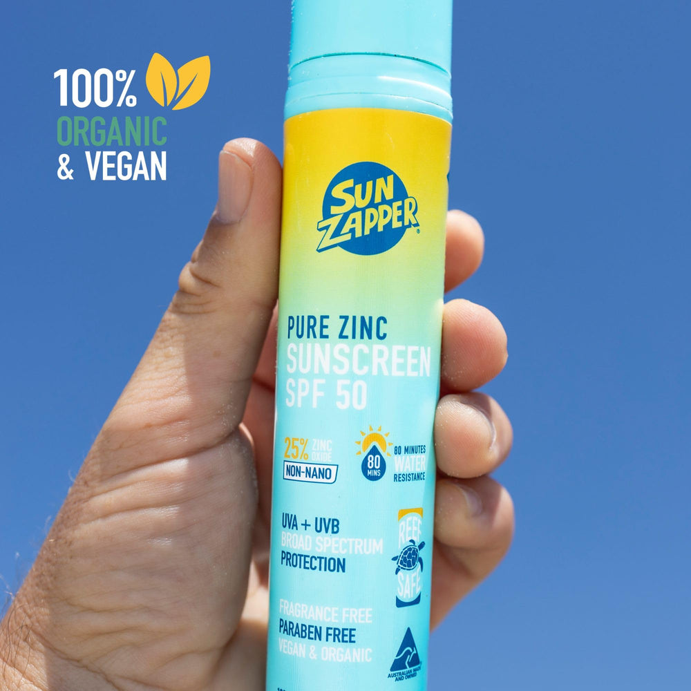 Sun Zapper fragrance-free formula is gentle for sensitive skin.