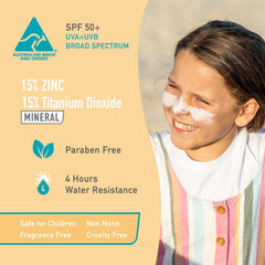 Sun Zapper sunscreen stick applied to the face demonstrating easy glide and quick coverage