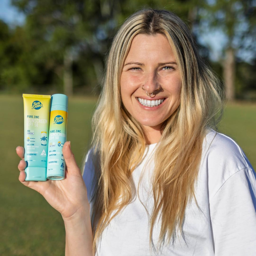 Water-resistant sunscreen ready for swimming and sports.