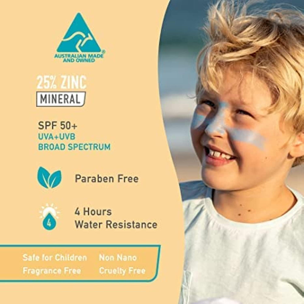 Sun Zapper blue zinc oxide stick ready for on-the-go sun protection during sports.