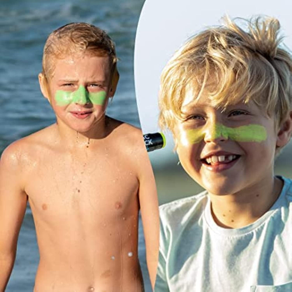 Sun Zapper zinc stick in action provides UVA/UVB protection outdoors.