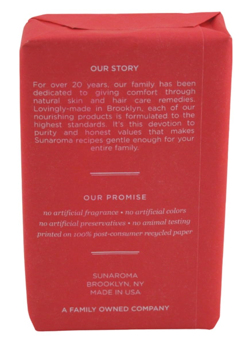 SUNAROMA Pepper Mint Soap bar closeup; paraben- and sulfate-free formula for gentle cleansing