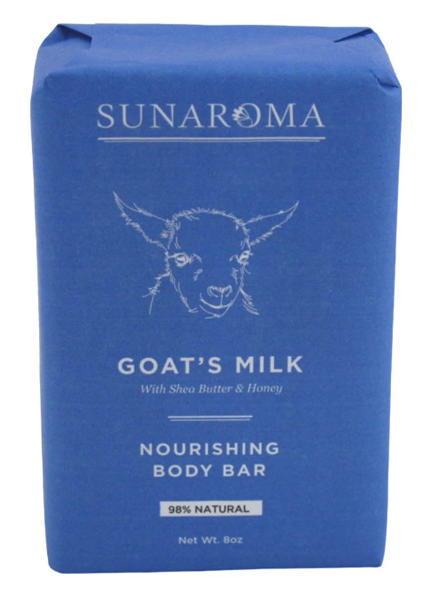 Sunaroma goat milk soap bar 6-pack packshot showing creamy lather potential