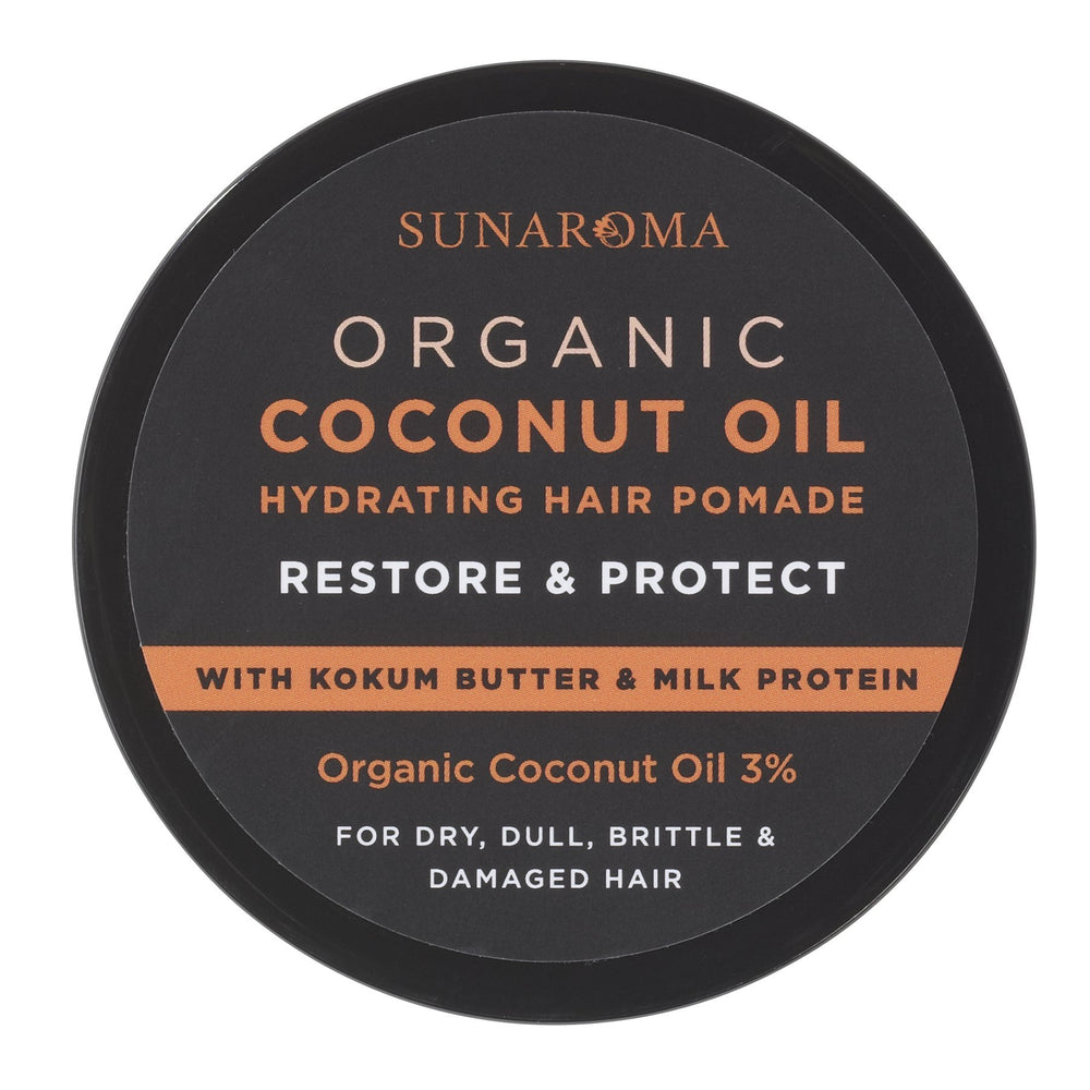 Sunaroma hair pomade jar displays smooth texture ideal for styling.