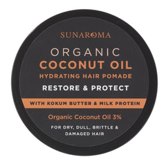 Sunaroma hair pomade jar displays smooth texture ideal for styling.