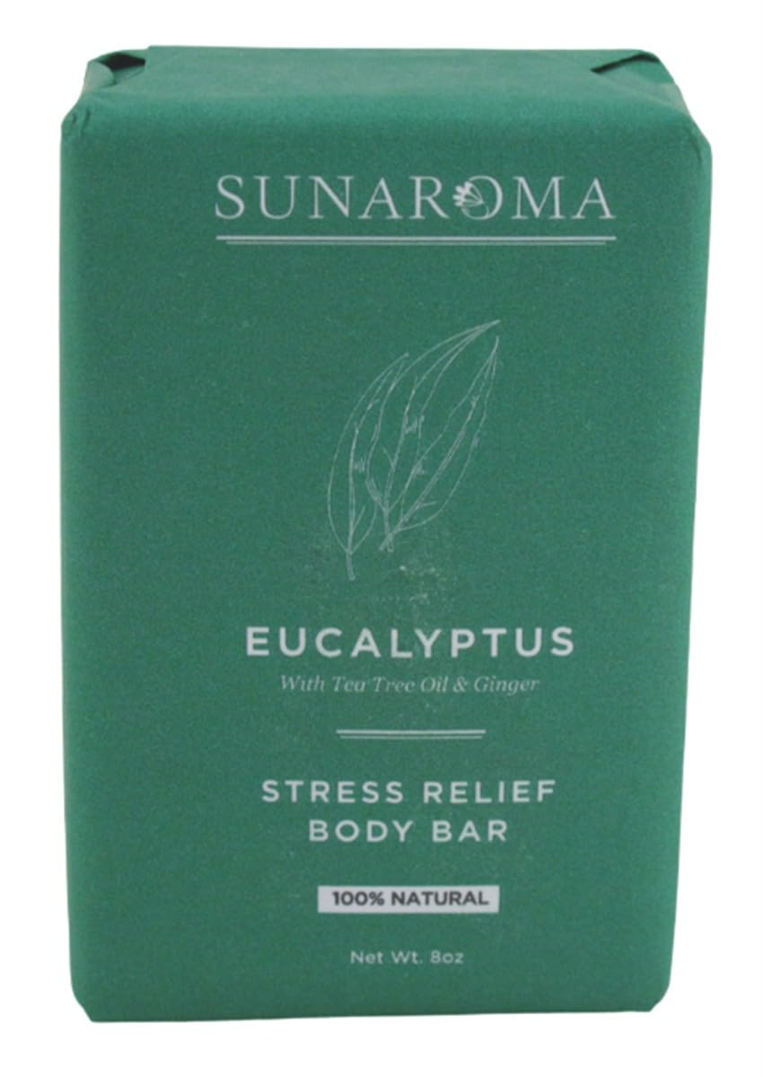 Sunaroma soap bar 3-pack with eucalyptus and tea tree for a refreshing cleanse.