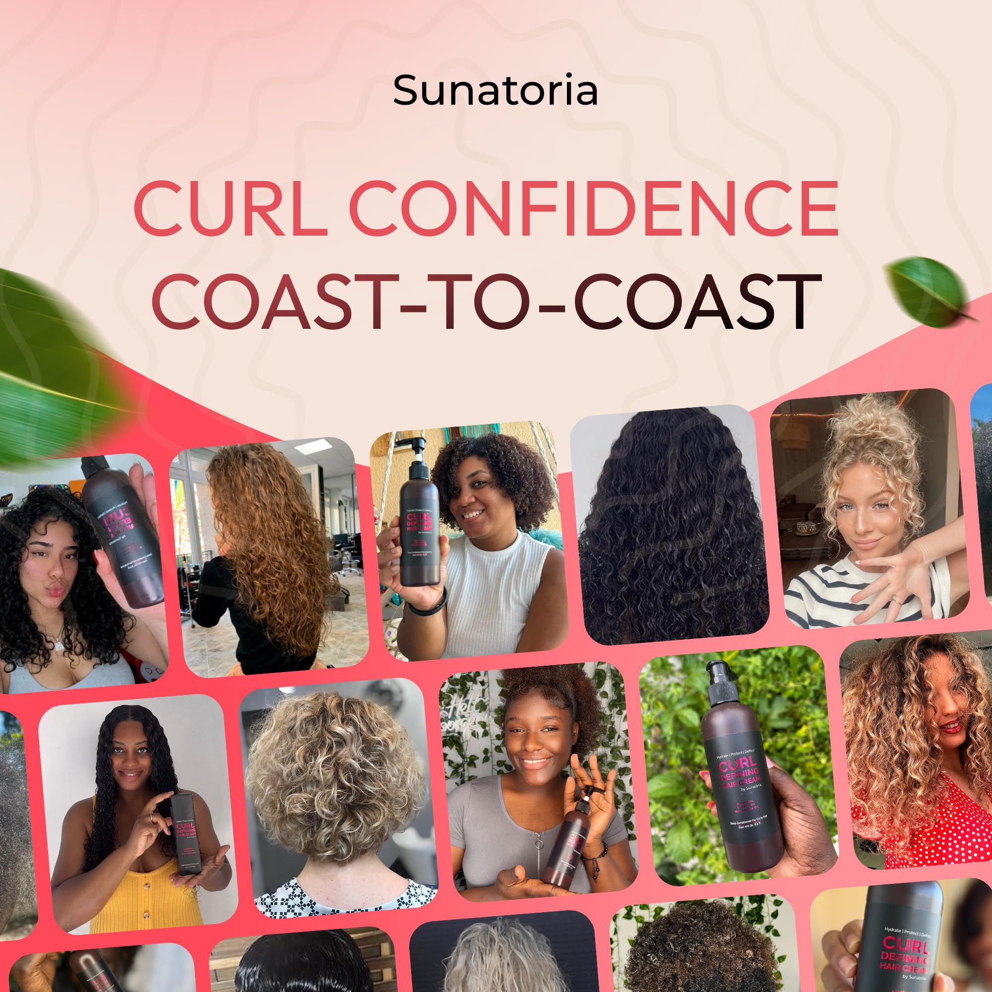 SUNATORIA Curl Cream's silky finish after air-drying on natural curls.