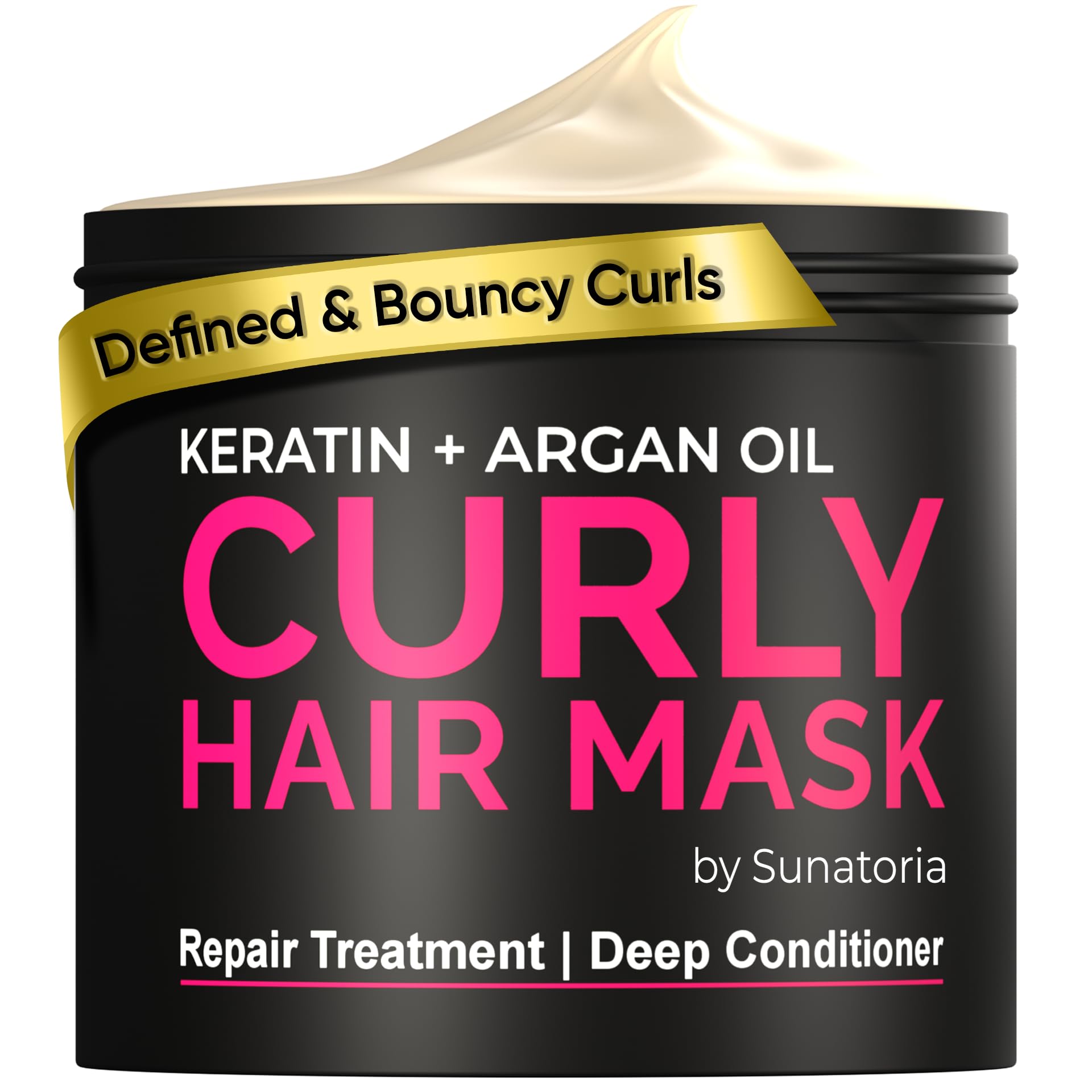 SUNATORIA Curly Hair Mask delivers deep conditioning for silky curls.