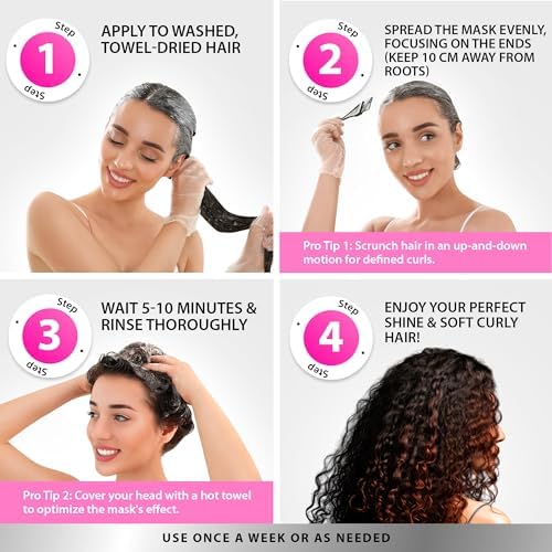 SUNATORIA mask repairs split ends and strengthens hair strands over time.