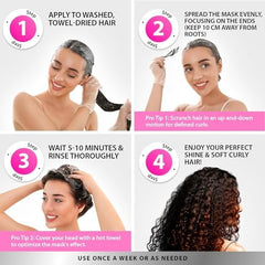 SUNATORIA mask repairs split ends and strengthens hair strands over time.