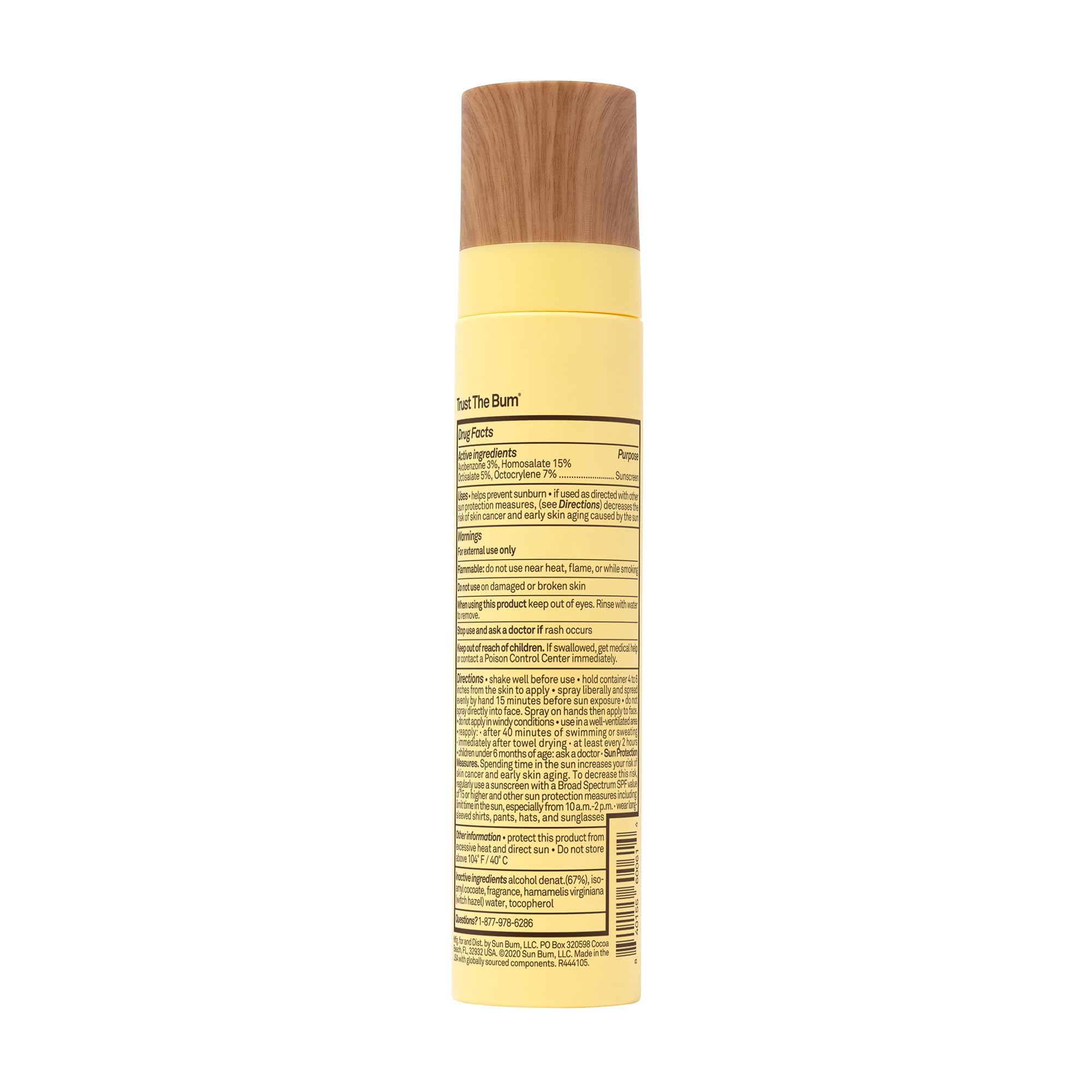 Hawaii 104 Act compliant Sun Bum label emphasizes responsible sunscreen.
