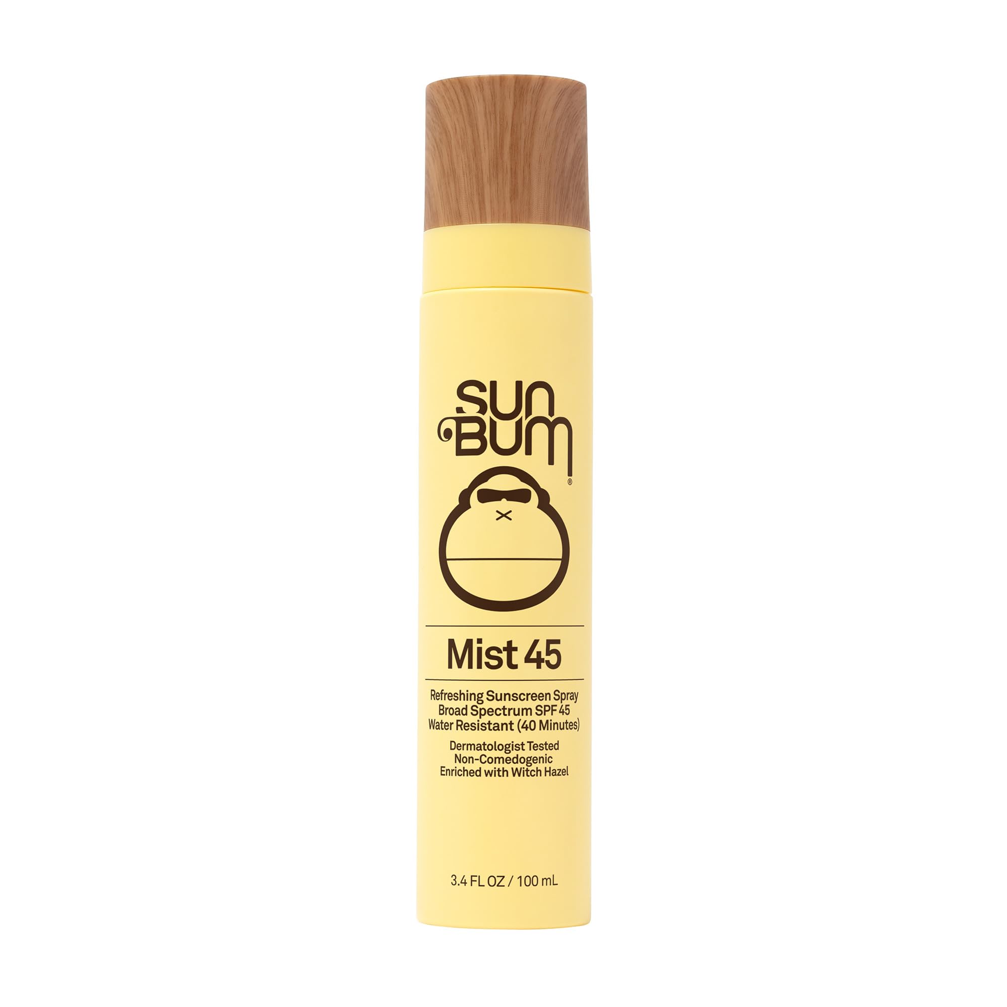 Sun Bum Original SPF 45 sunscreen mist bottle ready for outdoor sun protection.