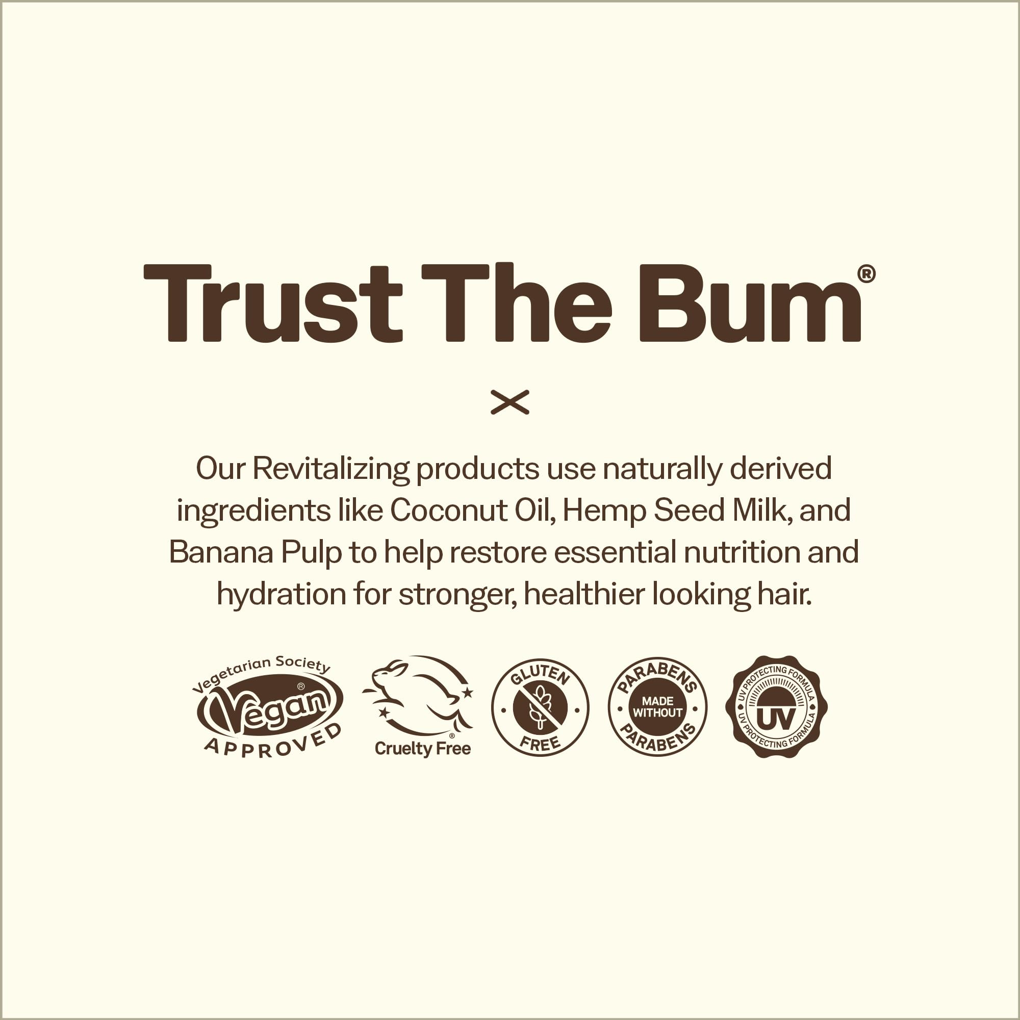 Sun Bum Revitalizing Air Dry Cream no parabens label, vegan and cruelty-free.