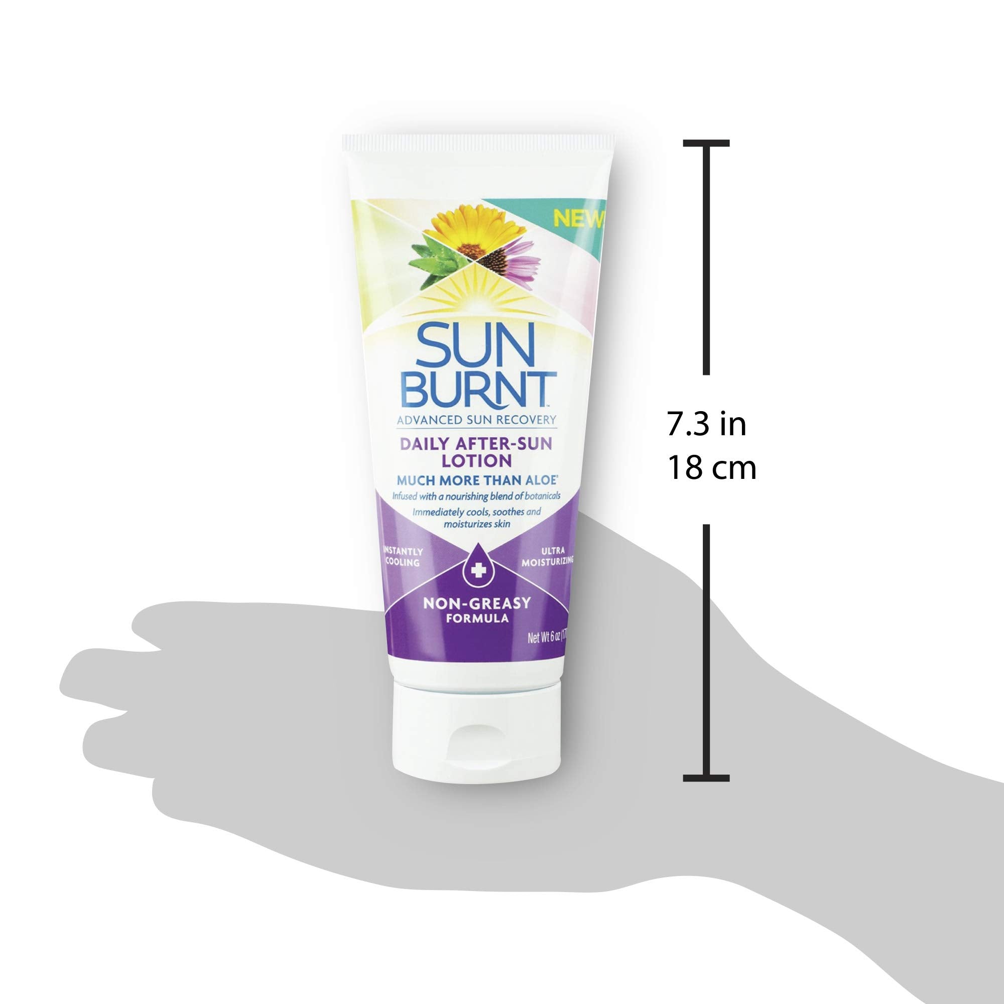 SunBurnt Advanced After-Sun Lotion in use on warm skin after outdoor days.