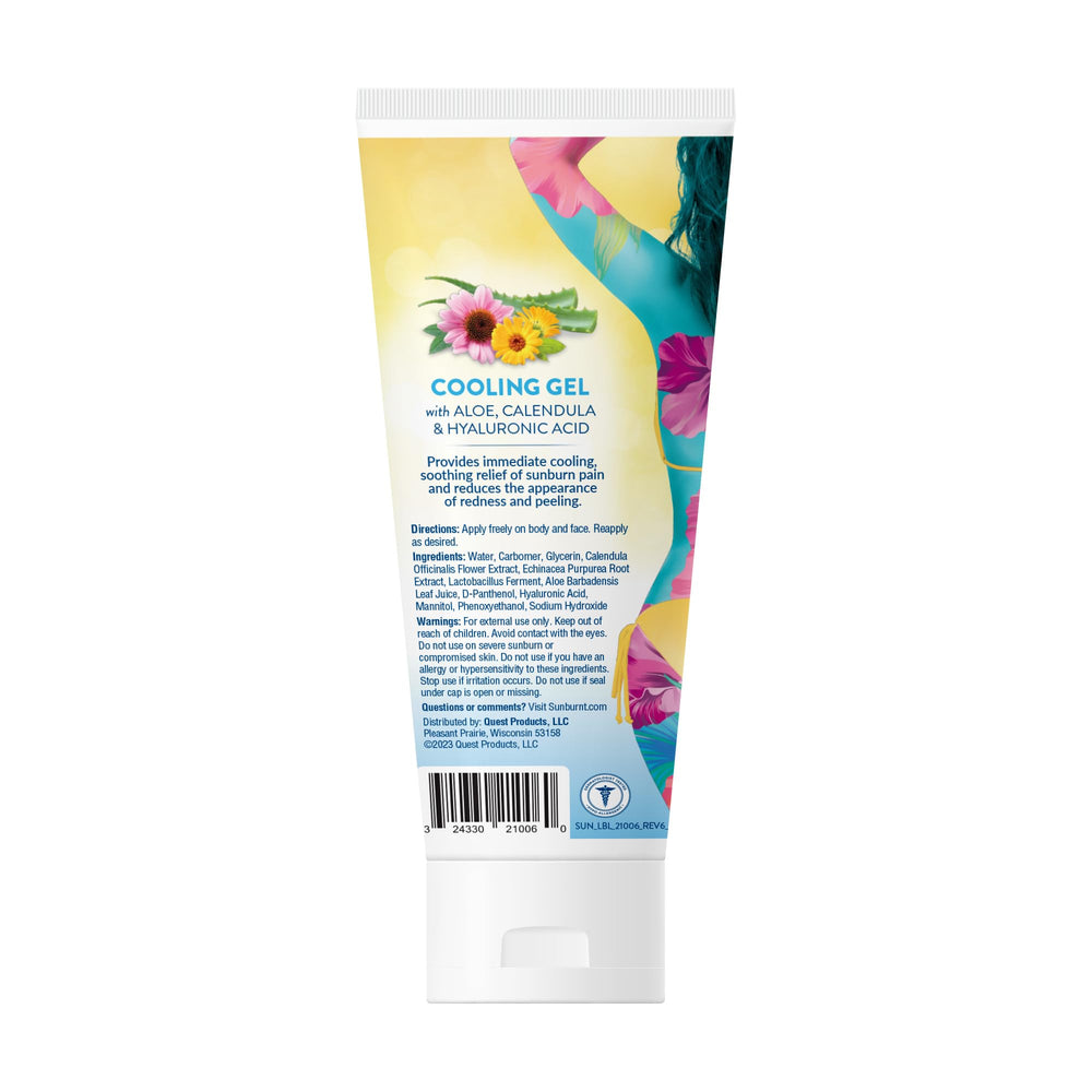 Sunburnt EMCW9 gel texture shown as non-sticky on skin.
