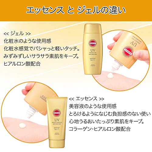 Suncut KOSE Perfect UV Essence Unscented 60g vanity display.