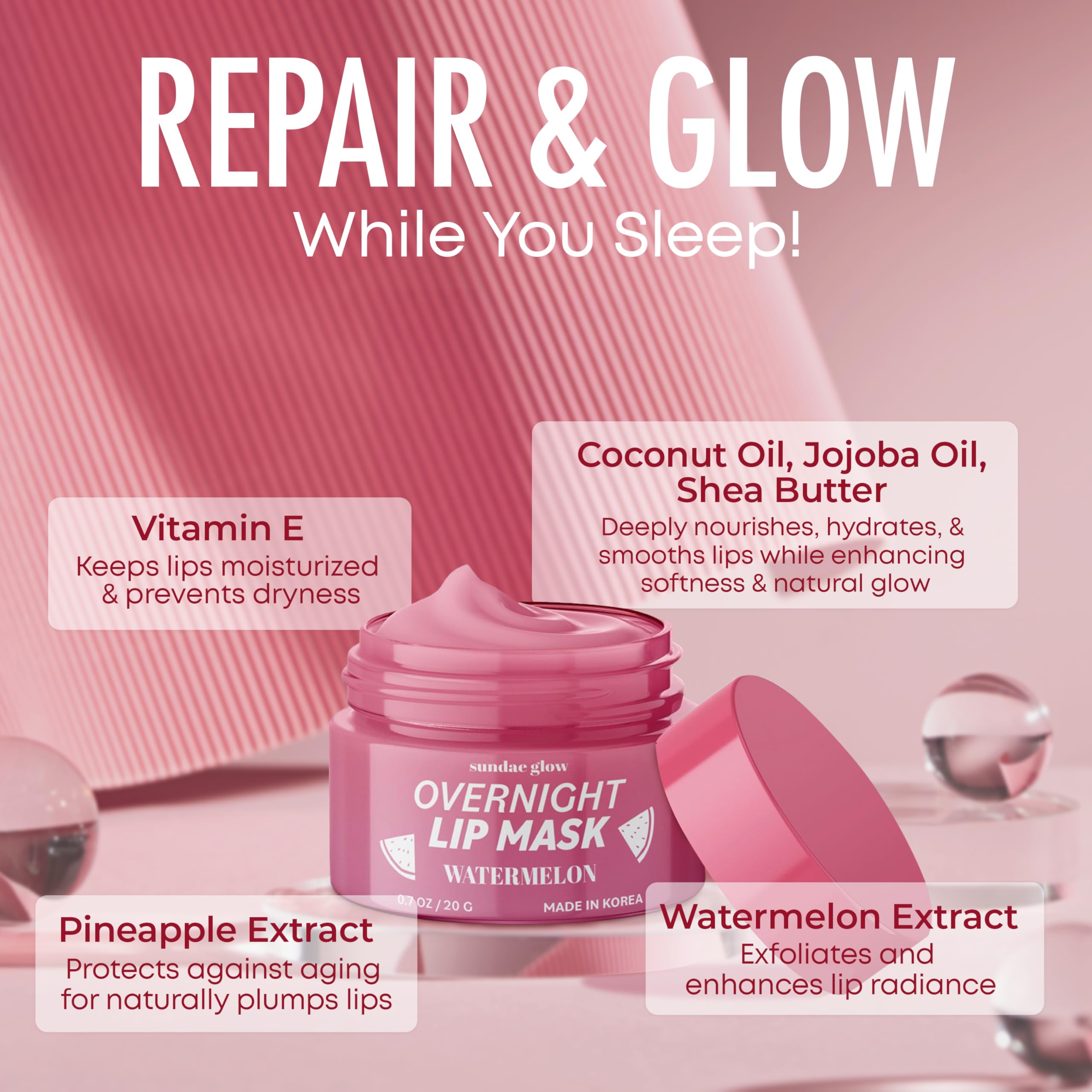 Sundae Glow lip mask creamy texture spreads smoothly for deep hydration