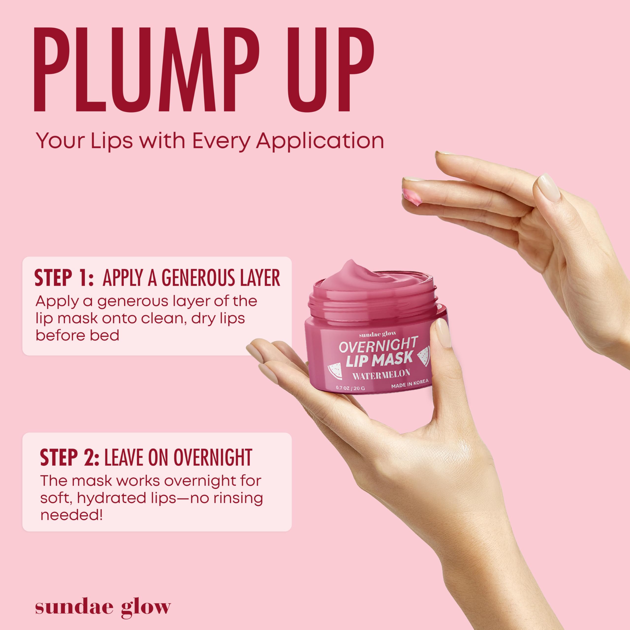 Sundae Glow lip mask dermatologist-tested label reinforces trusted lip care