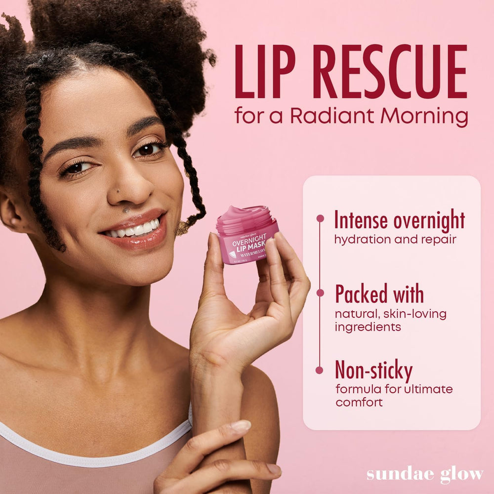 Sundae Glow Lip Mask & Scrub Vanilla smooths and softens lips.