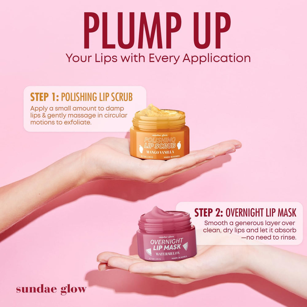 Sundae Glow Night routine application shows overnight lip hydration.