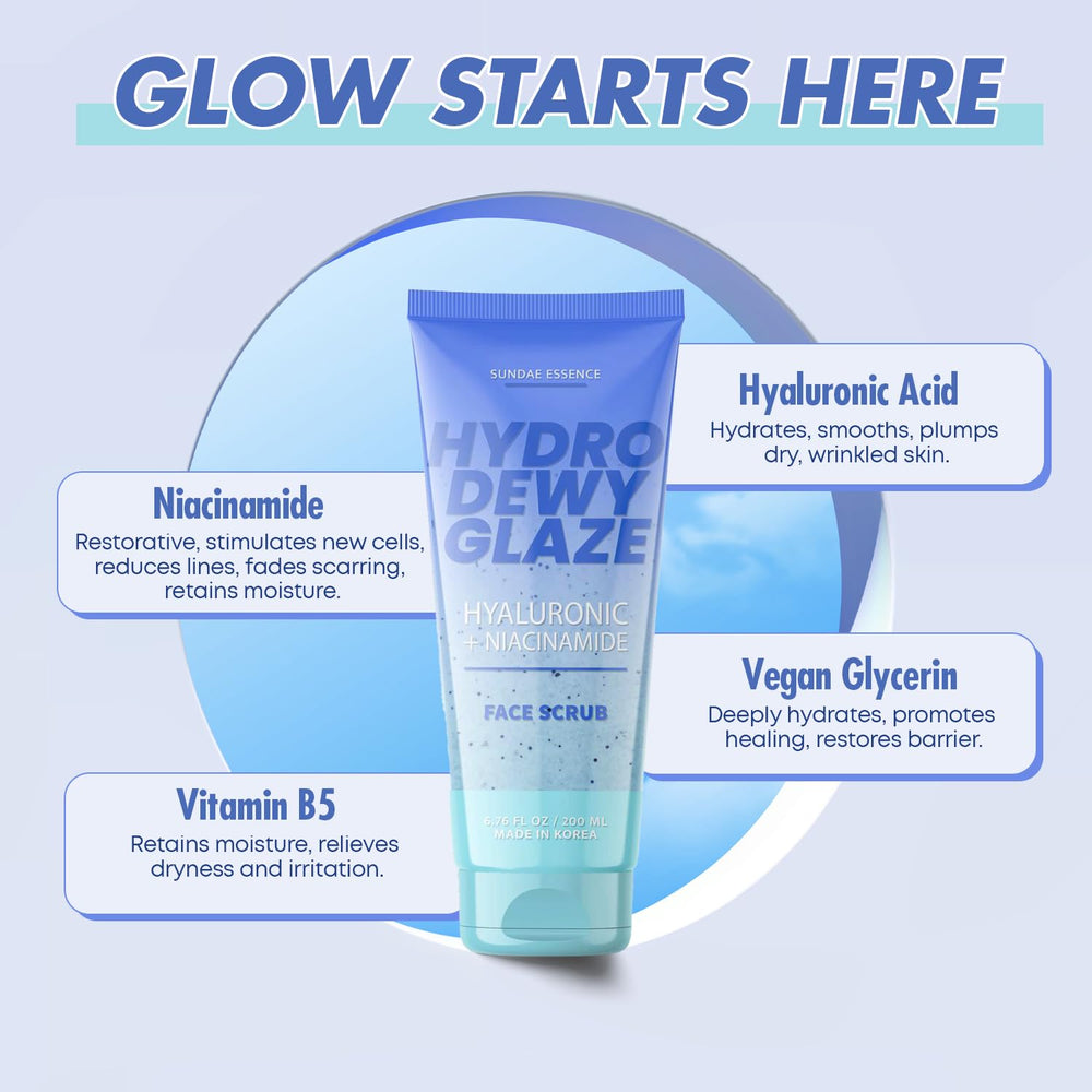 Ingredients focus: Niacinamide and Vitamin E in Sunday Essence Scrub.