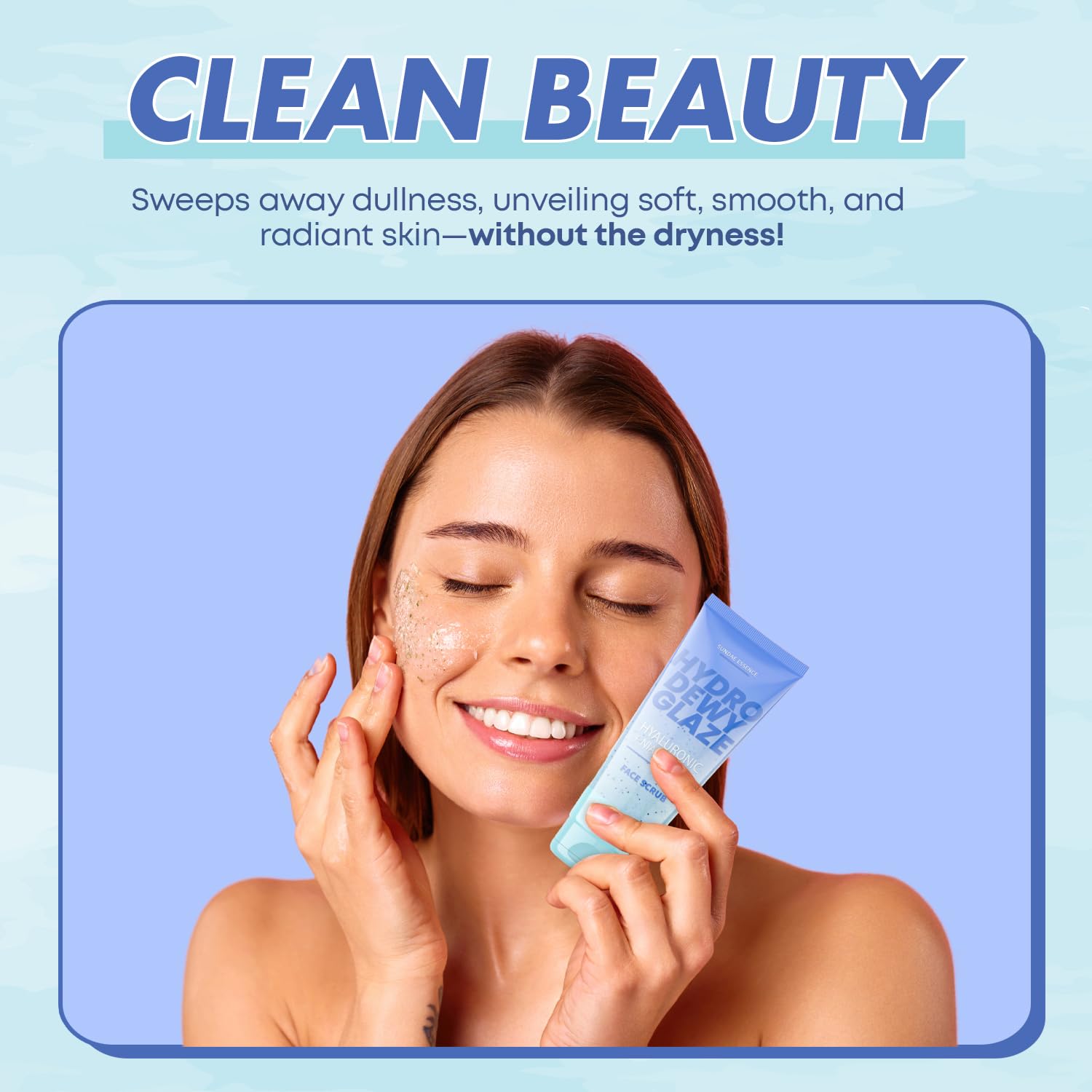 Vegan glycerin component shown in Sunday Essence Face Scrub for moisture retention.