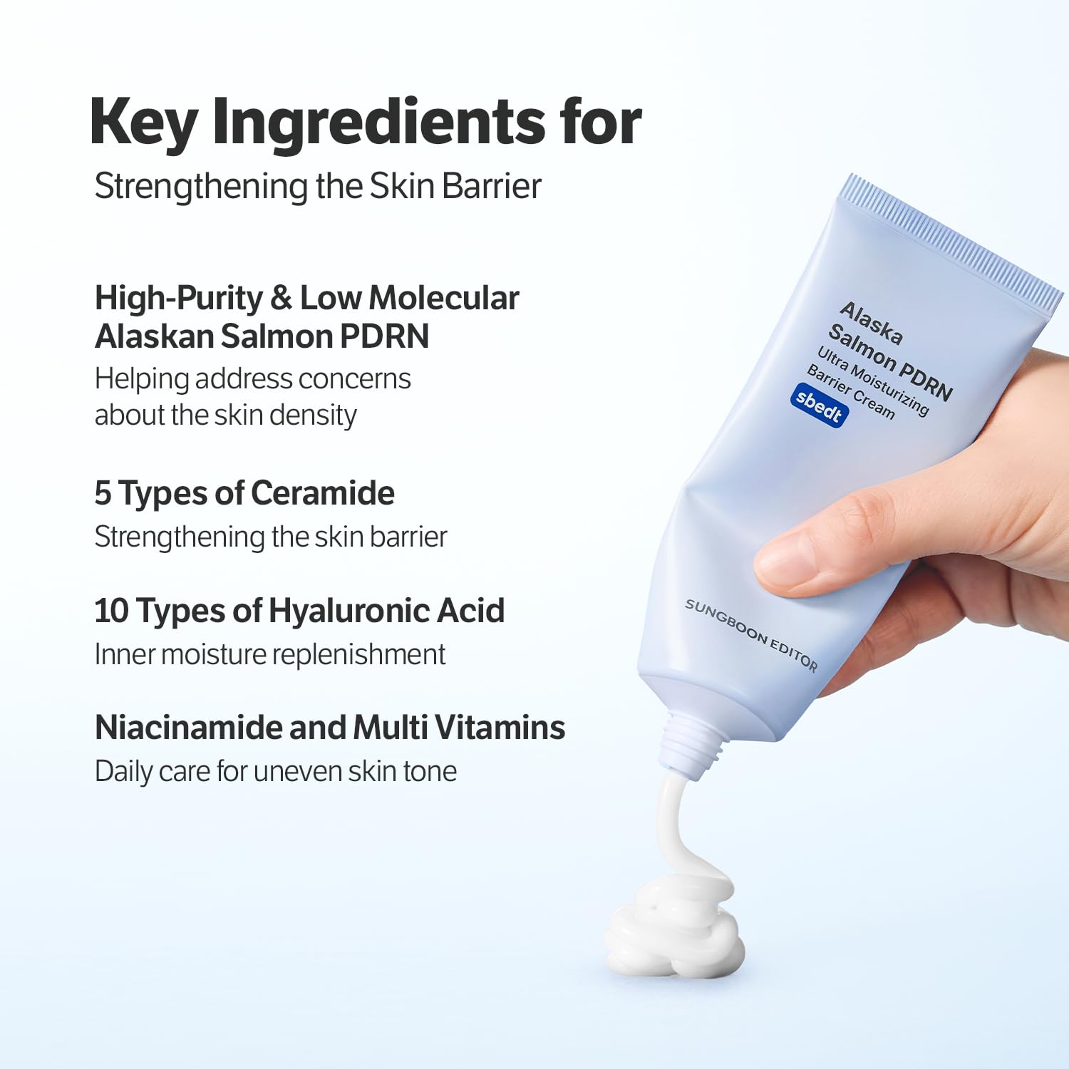 SUNGBOON EDITOR Alaska Salmon PDRN cream being applied in a daily routine