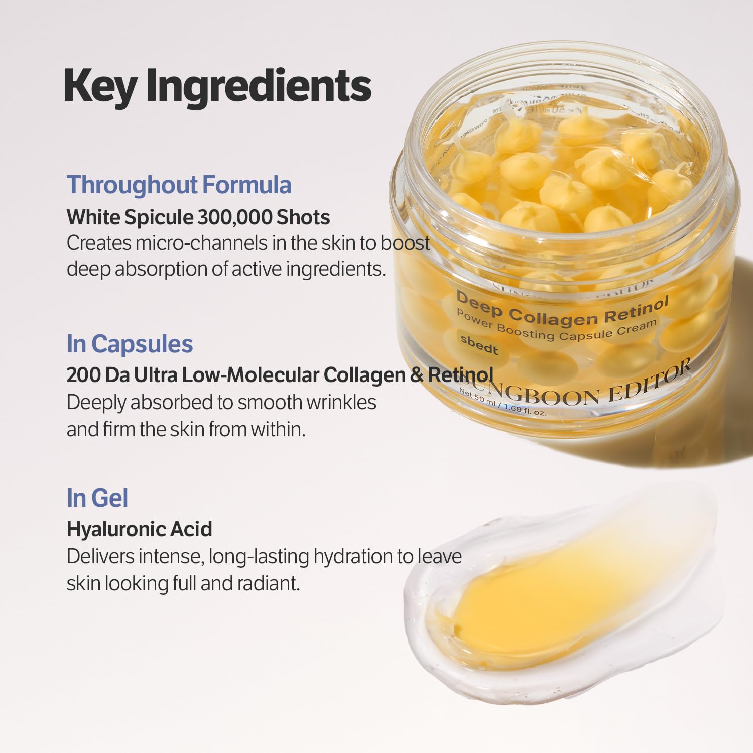 SUNGBOON EDITOR capsule-to-gel dispensing cap in action