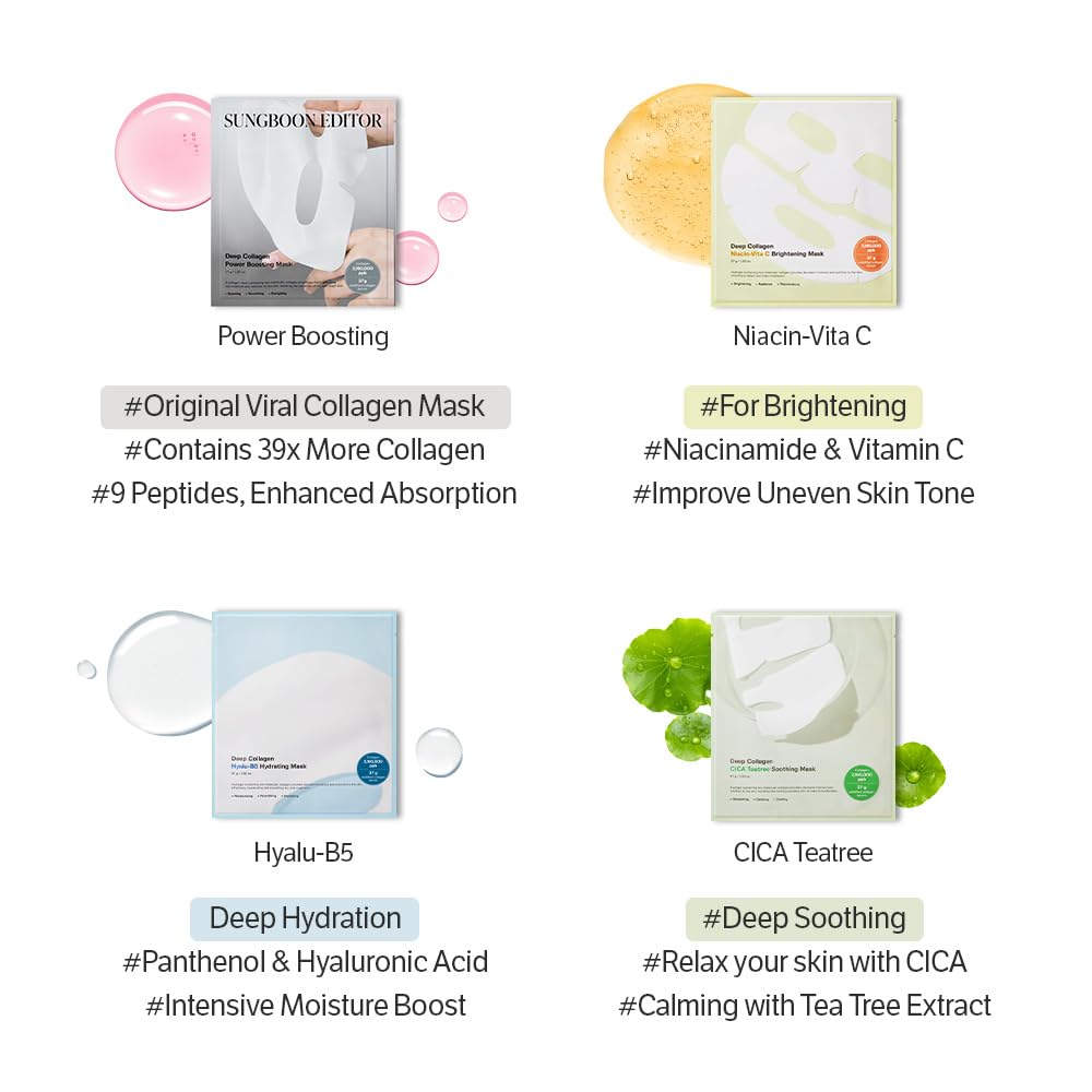 Mask delivers 2,160,000ppb collagen for deep hydration with SUNGBOON EDITOR.