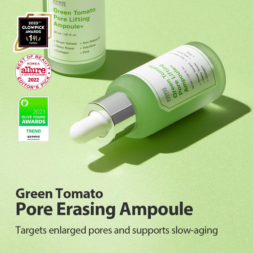 SUNGBOON EDITOR green tomato extract closeup hints antioxidant benefits and freshness.