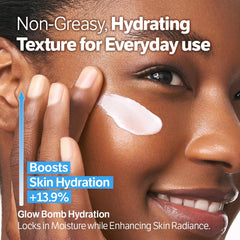SUNGBOON EDITOR Hydro Booster Sunscreen on face demonstrates transparent finish.