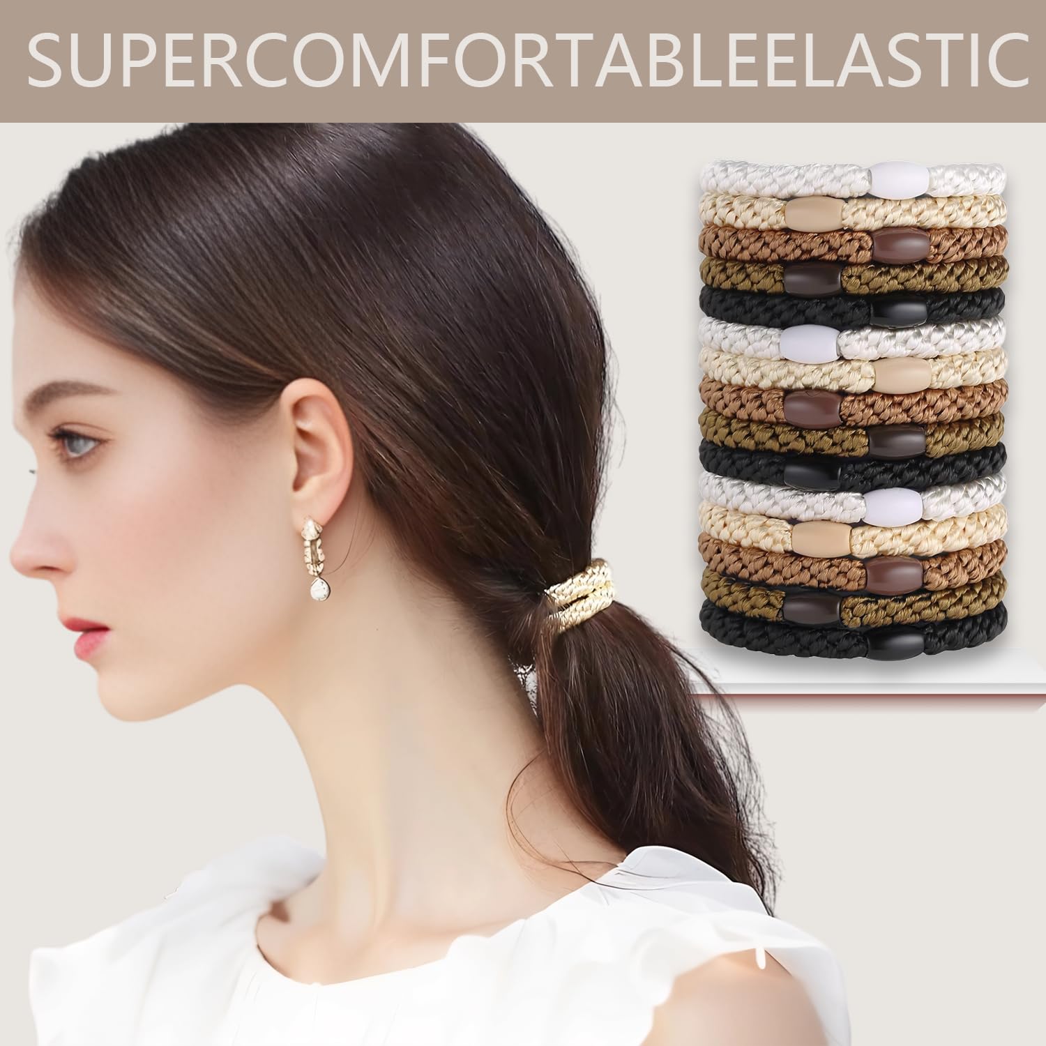 Suniya seamless hair ties in soft material for all-day comfort