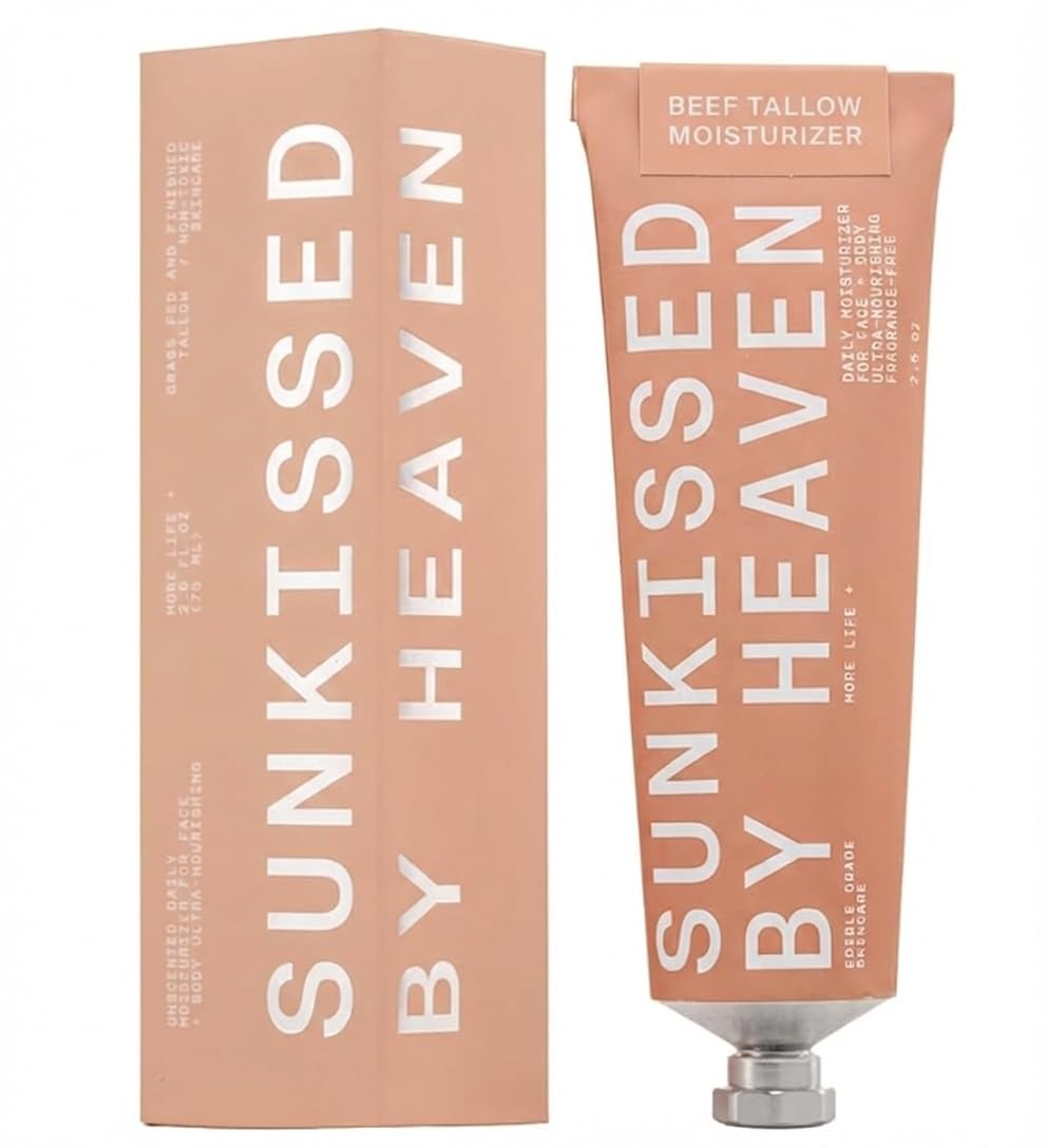Baume Sunkissed By Heaven au suif-boeuf pour le visage dans un pot, pur et sûr.