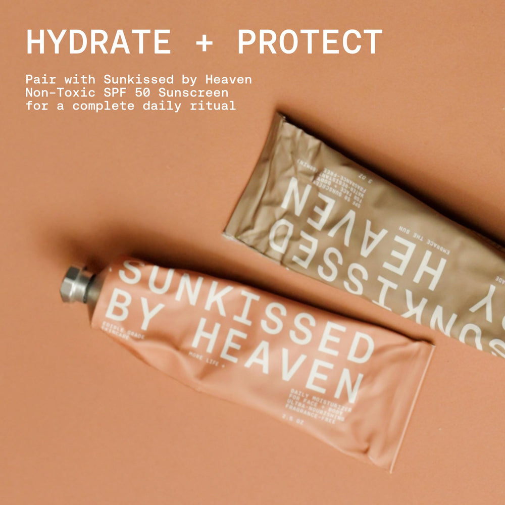 Utilisation visage et corps avec le baume Sunkissed By Heaven.