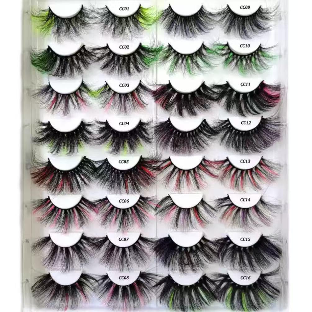 Sunniess Hair 25mm colored lashes pack for bold evening looks and stage performances