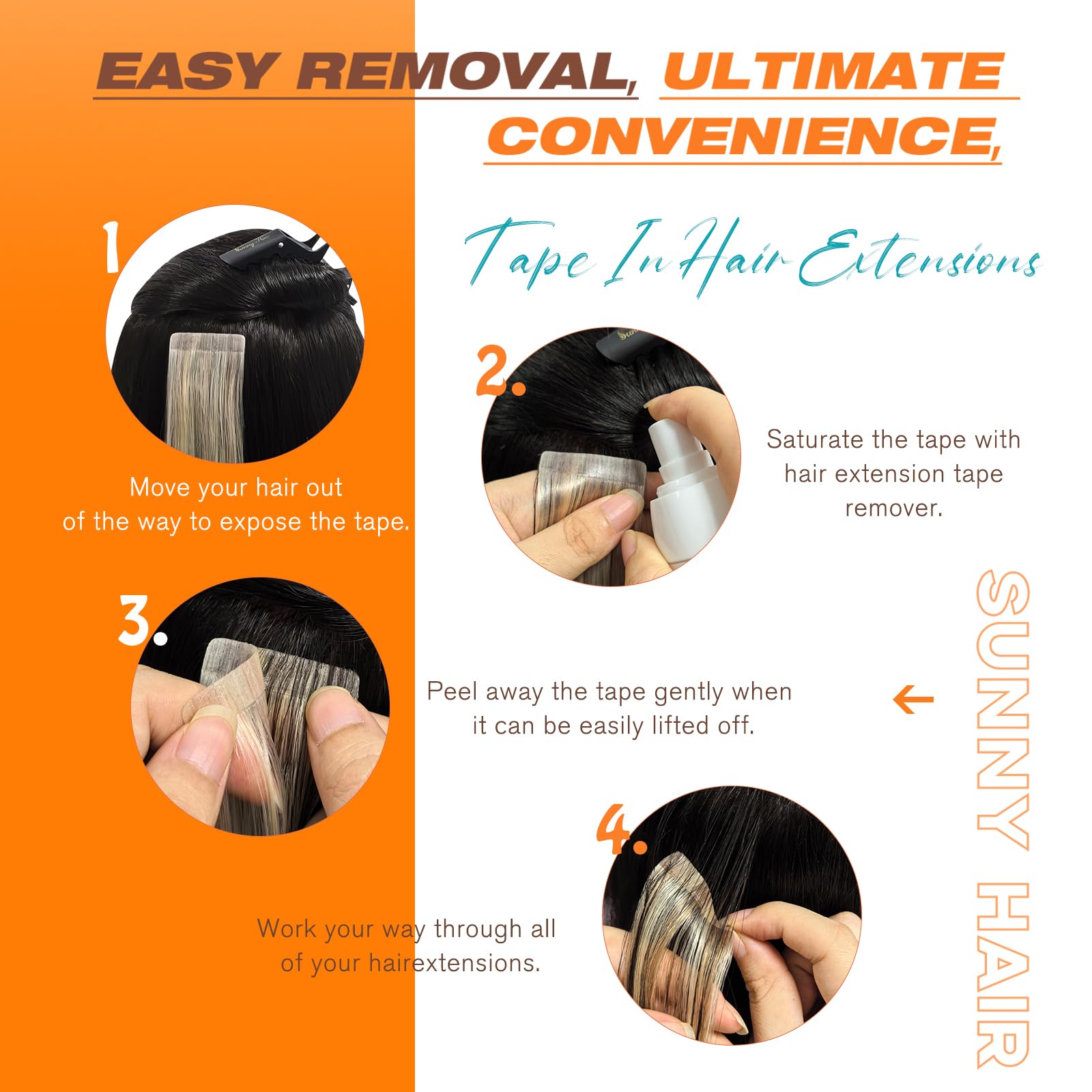 Sunny Hair care routine using oil-free products to protect adhesion